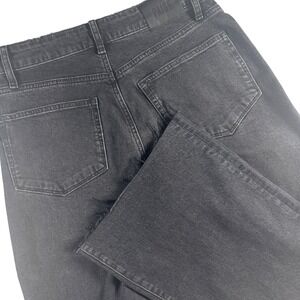 Paige Anessa Jeans Women 30 Viper Black Wide Leg High Rise Raw Hem 31 Inseam